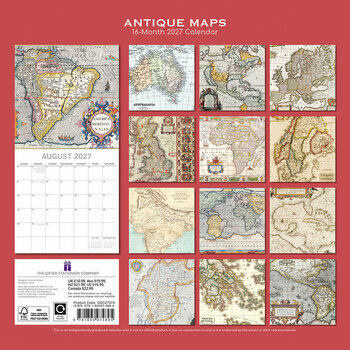 Calendrier 2027 Cartes Antiques G&eacute;ographiques