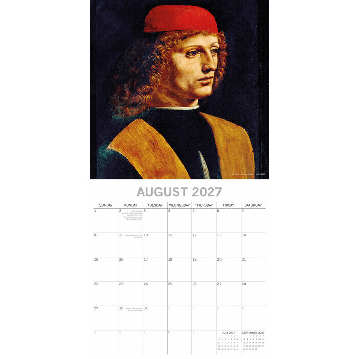 Calendrier 2027 Artiste Léonard De Vinci Calendrier 2027 Léonard De Vinci