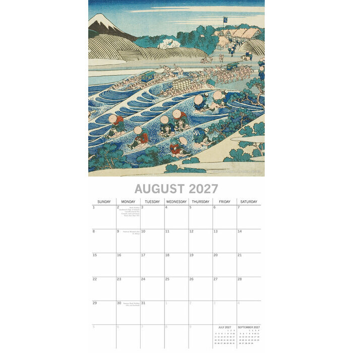Calendrier 2027Artistes Art Japonais Hokusai Calendrier Mural 2027 Art Japonais Hokusai