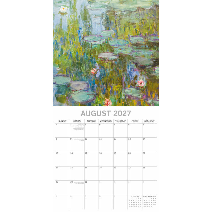 Calendrier 2027 Artiste Peintre Claude Monet Calendrier Mural 2027 Claude Monet