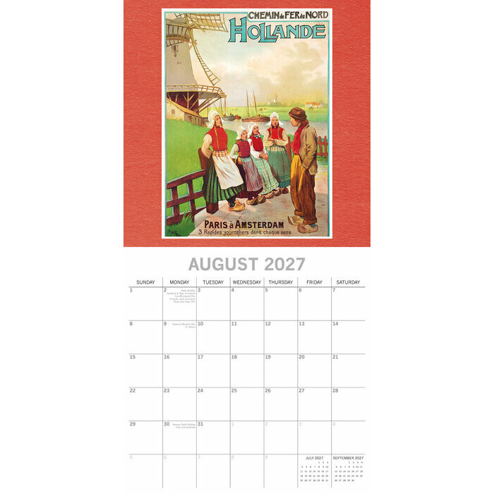 Calendrier 2027 Affiches Publicitaires Voyage Rétro Vintage Calendrier Mural 2027 Publicitaires Voyage Rétro Vintage