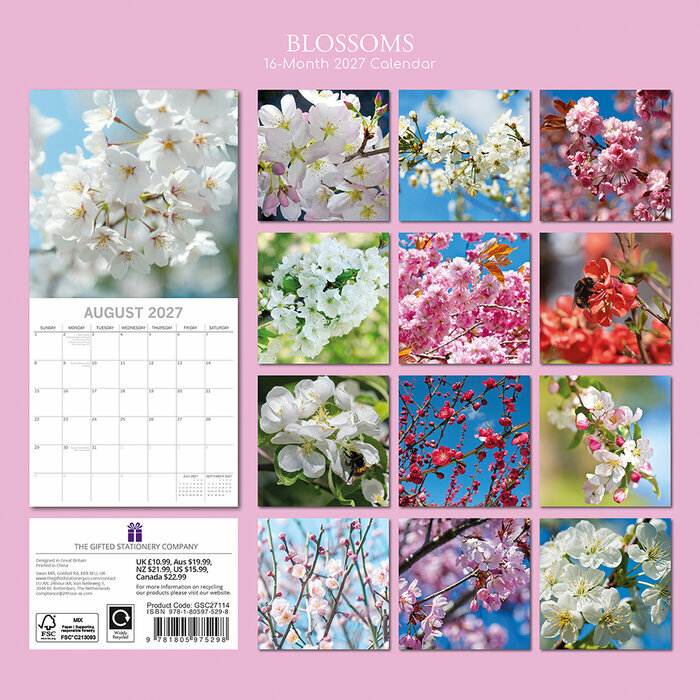 Calendrier 2027 Arbres en Fleurs Printemps Cerisiers