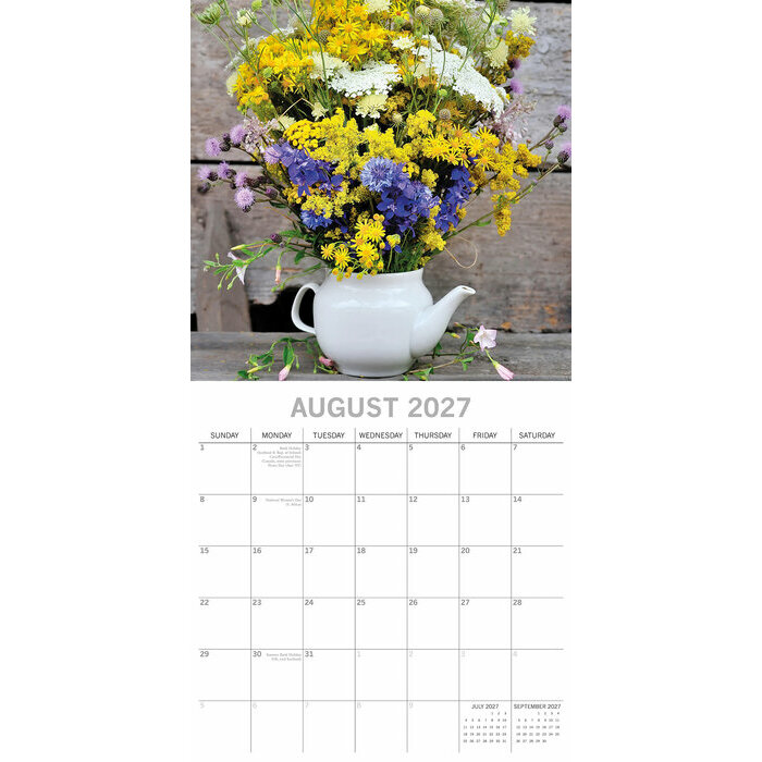 Calendrier Mural 2027 Bouquets de Fleurs Compositions 