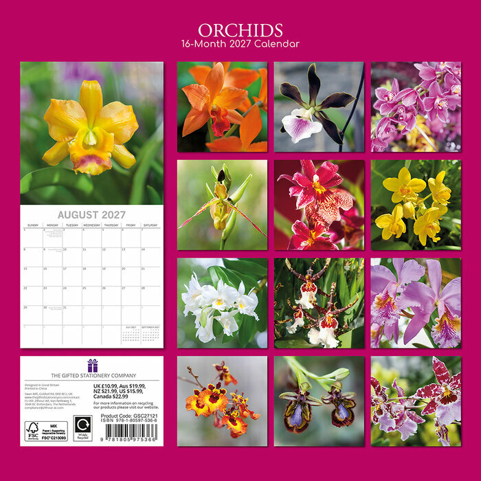 Calendrier 2027 Fleurs d'Orchidées Calendrier 2027 Fleurs d'Orchidées