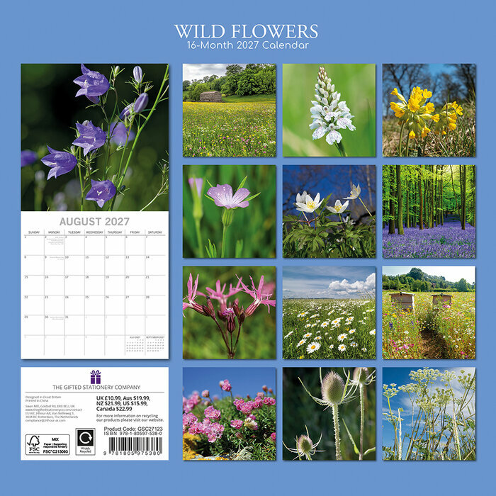Calendrier 2027 Fleurs des Champs Calendrier 2027 Fleurs des Champs