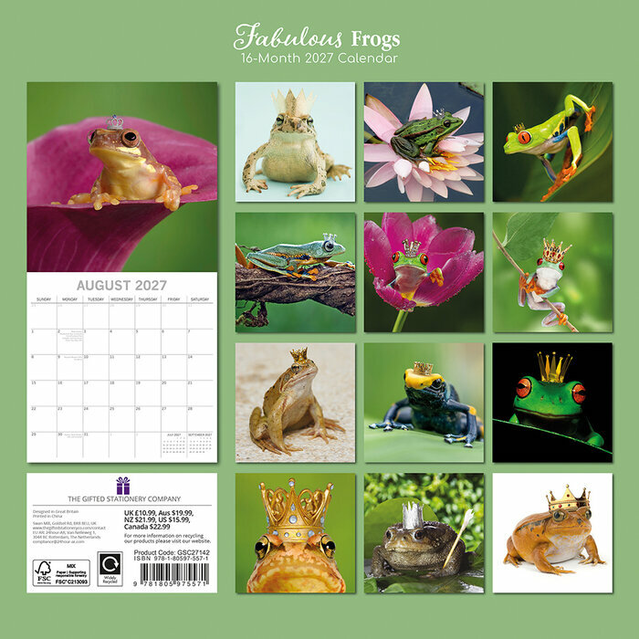 Calendrier 2027 Grenouilles Fabuleuses Calendrier 2027 Grenouilles Fabuleuses