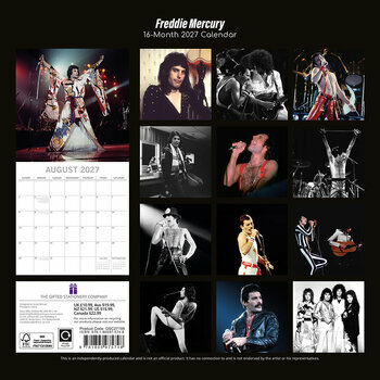 Calendrier 2027 Freddie Mercury Queen Chanteur
