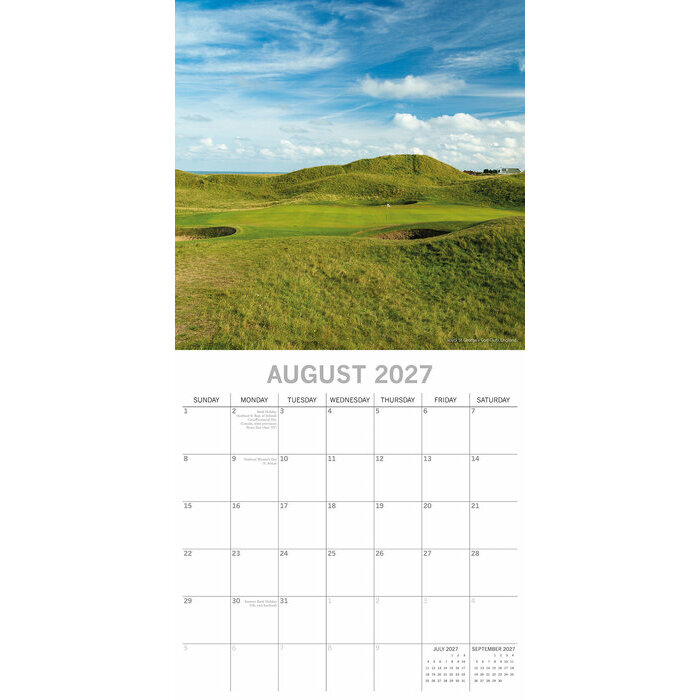Calendrier papier 2027 Golf et Parcours de Golf