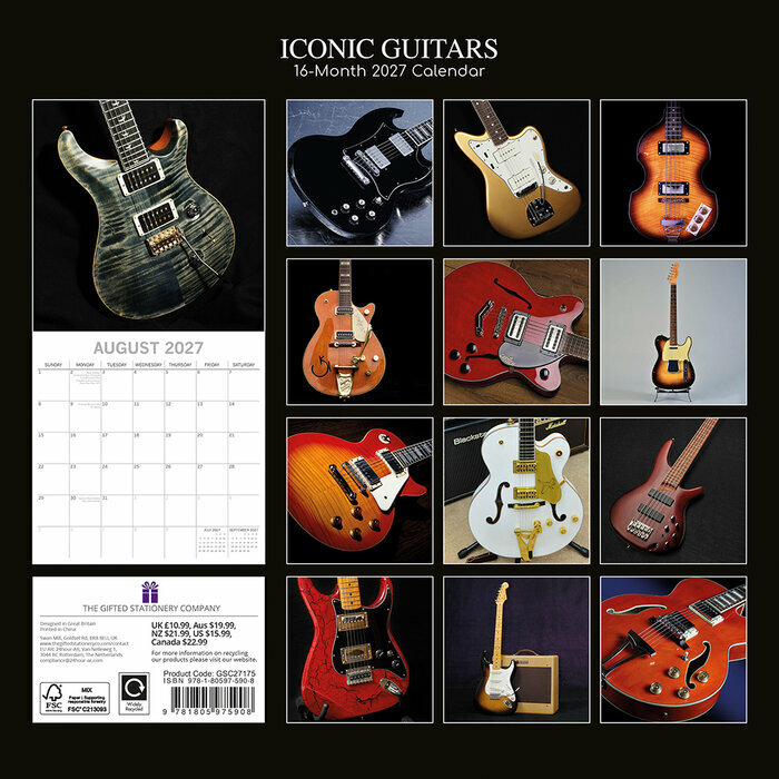 Calendrier 2027 Guitares Iconiques Instrument
