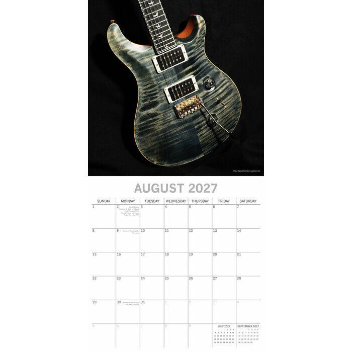 Calendrier papier 2027 Guitares Iconiques Instrument