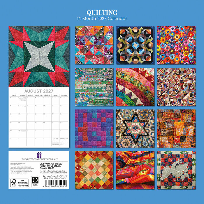 Calendrier 2027 Quilt Patchwork Quilting Calendrier 2027 Quilt Patchwork Quilting