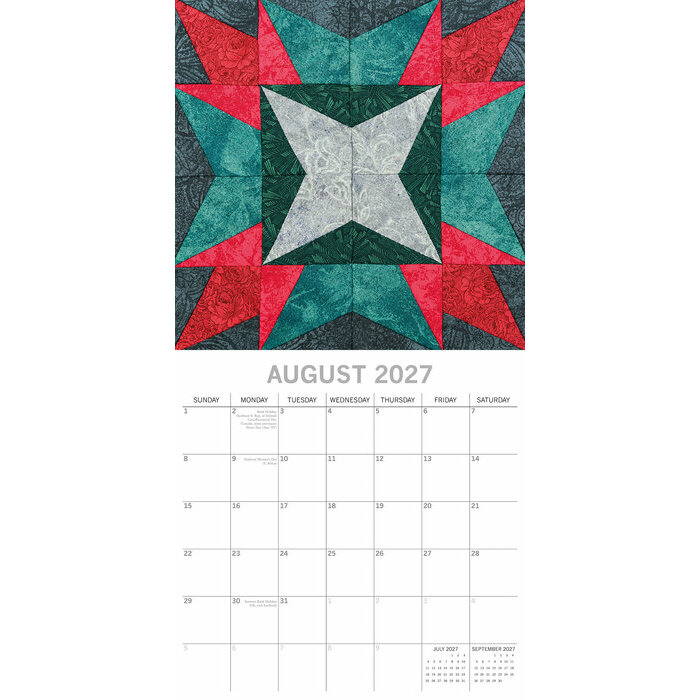 Calendrier 2027 Quilt Patchwork Quilting Calendrier papier 2027 Quilt Patchwork Quilting