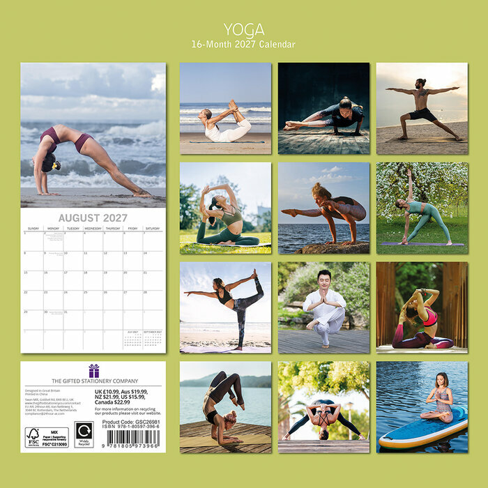 Calendrier 2027 Yoga Postures Zen