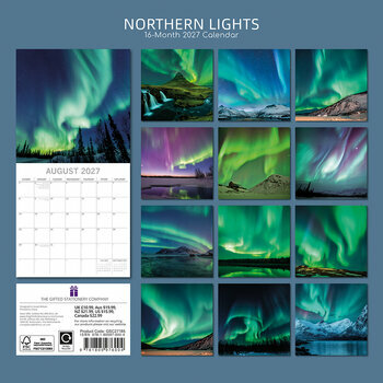 Calendrier 2027 Aurores Bor&eacute;ales Polaires