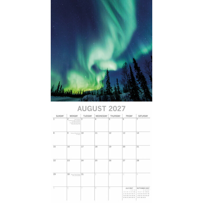 Calendrier papier 2027 Aurores Bor�ales Polaires