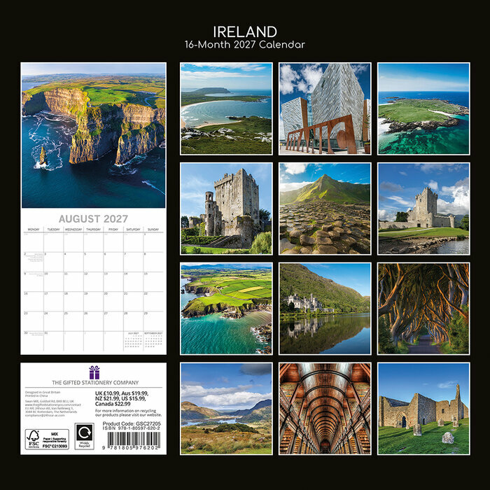 Calendrier papier 2027 Irlande Celte 