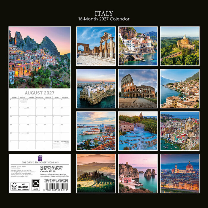 Calendrier 2027 Italie Dolce Vita
