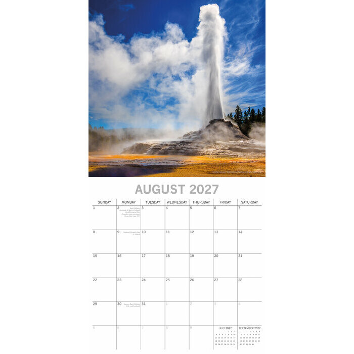Calendrier 2027 Parcs Nationaux 