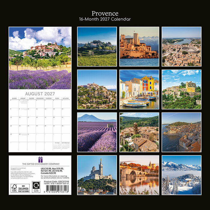 Calendrier 2027 Provence Sud de la France