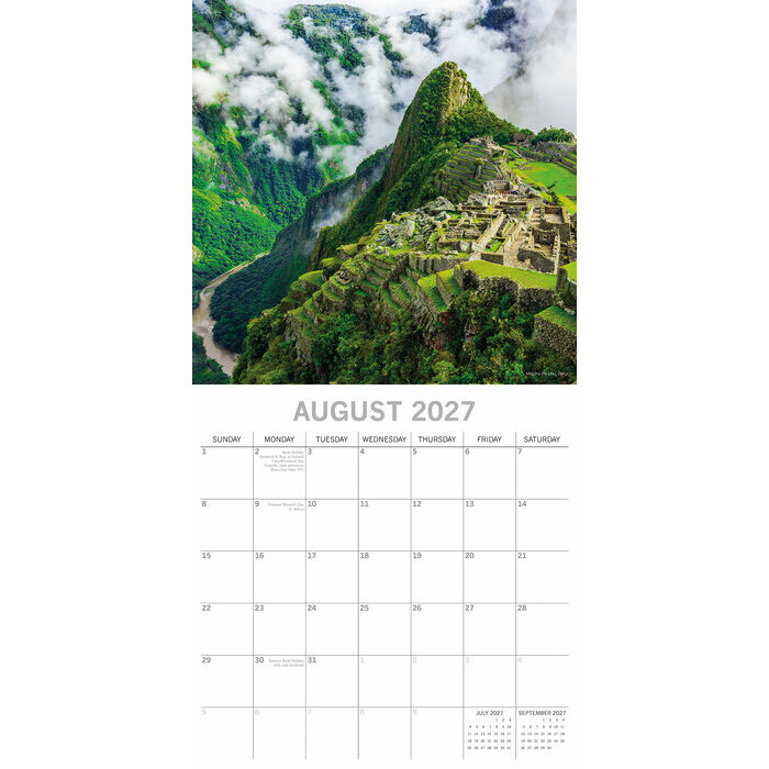 Calendrier Muraille 2027 Merveilles du Monde
