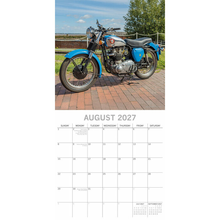 Calendrier papier 2027 Motos Classiques Retro