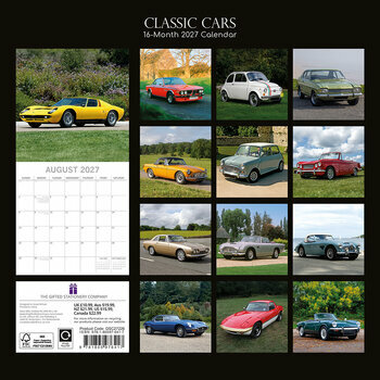 Calendrier 2027 Voitures R&eacute;tro Classiques 
