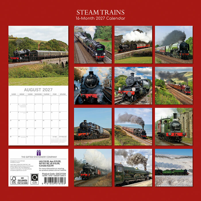 Calendrier 2027 Train à Vapeur Rétro Calendrier 2027 Train à Vapeur Rétro
