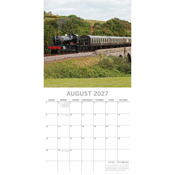 Calendrier 2027 Train à Vapeur Rétro Calendrier papier 2027 Train à Vapeur Rétro