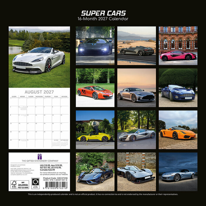 Calendrier 2027 Voitures Super Cars Calendrier 2027 Voitures Super Cars