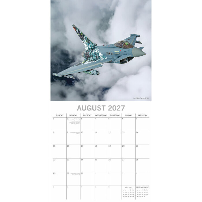 Calendrier 2027 Avions de Guerre Militaire 