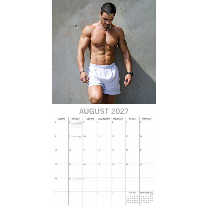 Calendrier papier 2027 Hommes Torse Nu