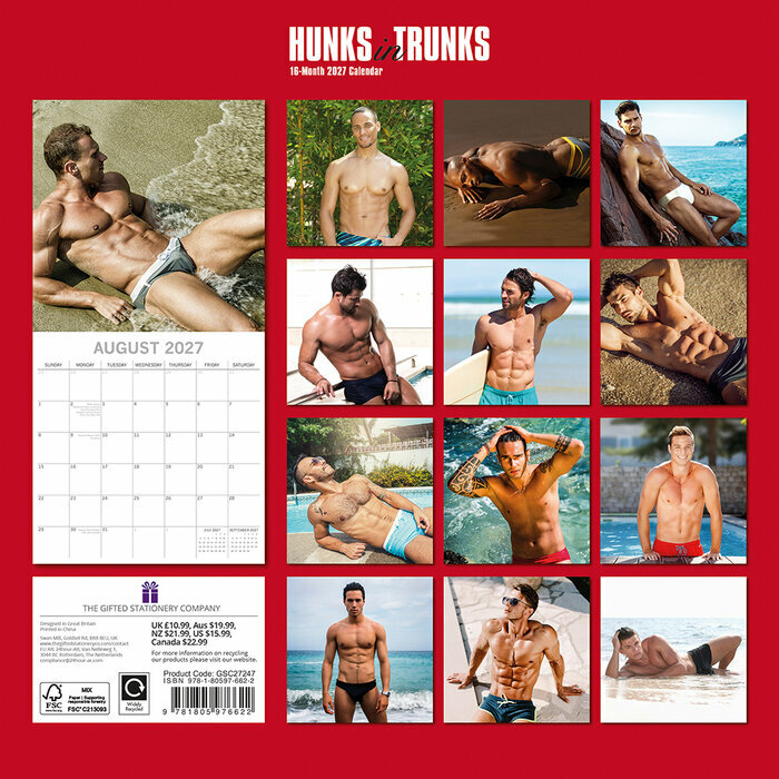 Calendrier papier 2027 Hommes Sexy Sensuels