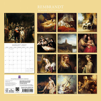 Calendrier 2027 Artiste Rembrandt Si&egrave;cle d'or