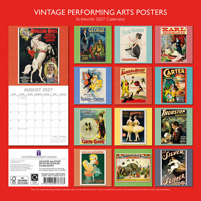 Calendrier mural 2027 Affiches Films Cultes R�tro Vintage