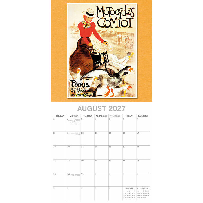 Calendrier Papier 2027 Affiches Vintage des Transports 