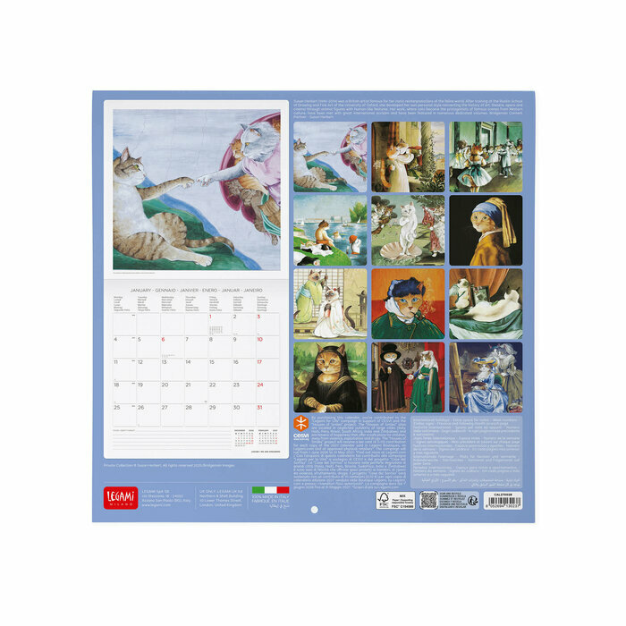 Calendrier Mural Chats Œuvres dArt 2027 Tableaux Célèbres Humour Félin Calendrier 2027 Tableaux Célèbres Humour Félin
