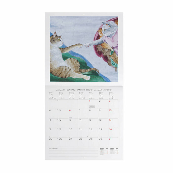 Calendrier Mural Chats Œuvres dArt 2027 Tableaux Célèbres Humour Félin Calendrier 2027 Tableaux Célèbres Humour Félin