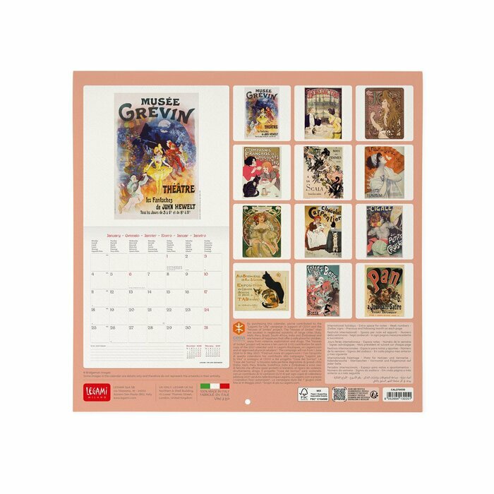 Calendrier 2027 Art Nouveau 