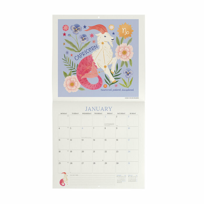 Calendrier Mural Signes du Zodiaque 2027 Astrologie Horoscope Illustrations Calendrier 2027 GAstrologie Horoscope Illustrations