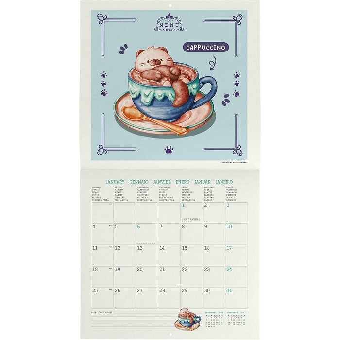 Calendrier Mural Cuisine Kawaii 2027 Illustrations Gourmandises Desserts Animaux Calendrier 2027 Cuisine Kawaii