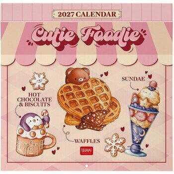 Calendrier Mural Cuisine Kawaii 2027 Illustrations Gourmandises Desserts Animaux