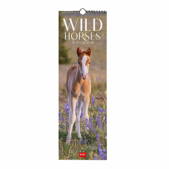 Calendrier etroit Slim 2027 Chevaux Sauvages