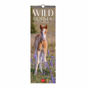Calendrier etroit Slim 2027 Chevaux Sauvages