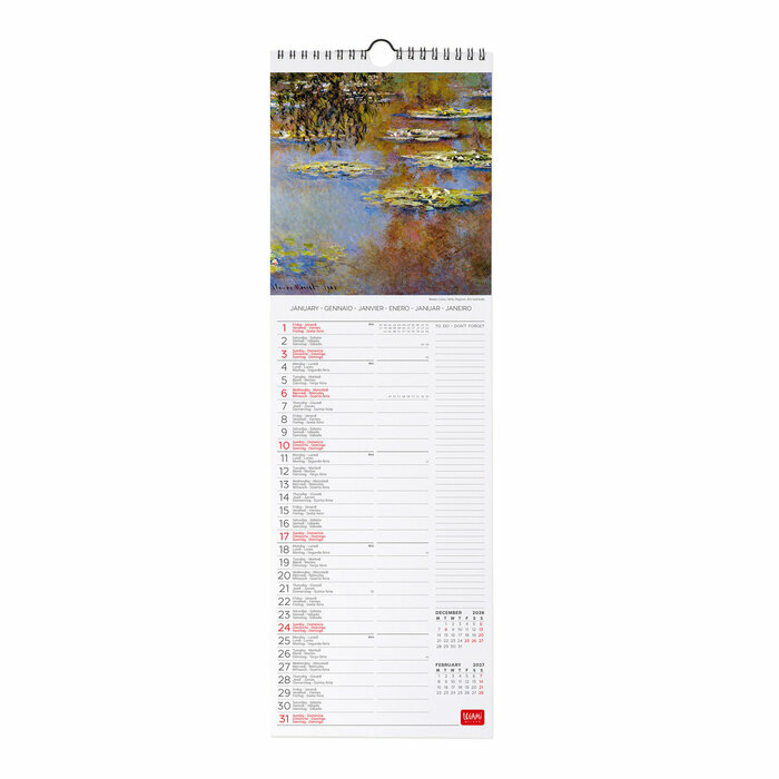 Calendrier Slim 2027 Claude Monet Impressionniste Calendrier Slim 2027 Claude Monet Impressionniste