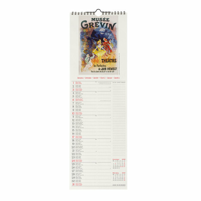 Calendrier Slim 2027 Art Nouveau Belle Epoque