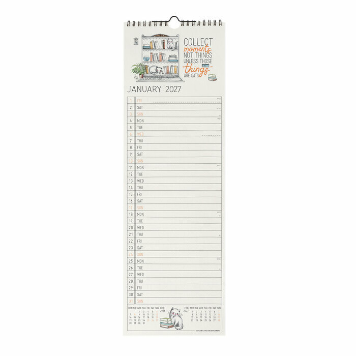 Calendrier Slim 2027 Dessin Chats Mignons Calendrier Slim 2027 Dessin Chats Mignons