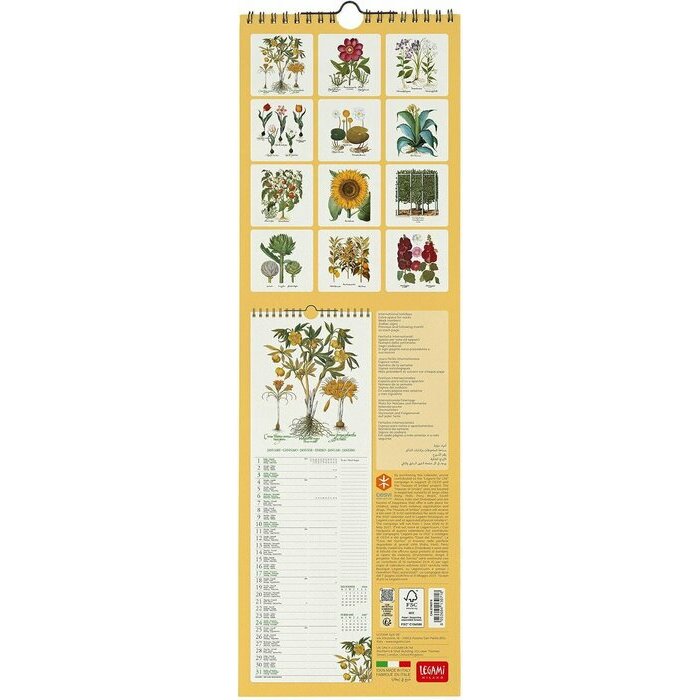 Calendrier Slim Fleurs 20276 Herbier Botanique R�tro