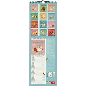 Calendrier Slim 2027 Gastronomie Italienne Dolce Vita