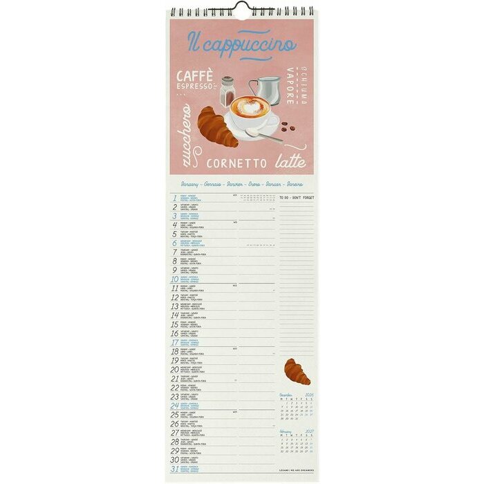 Calendrier Slim 2027 Gastronomie Italienne Dolce Vita Calendrier Slim 2027 Gastronomie Italienne Dolce Vita