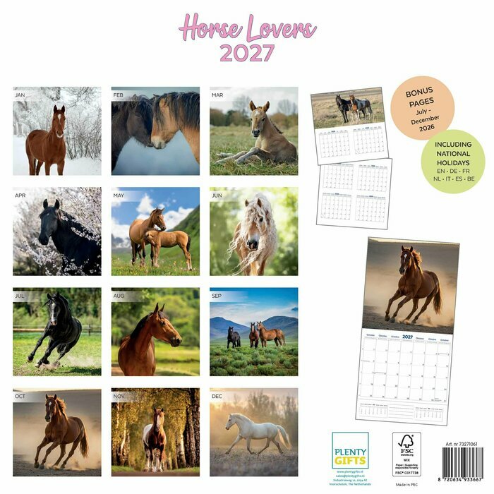 Calendrier 2027 Amoureux des Chevaux Calendrier Papier 2027 Amoureux des Chevaux